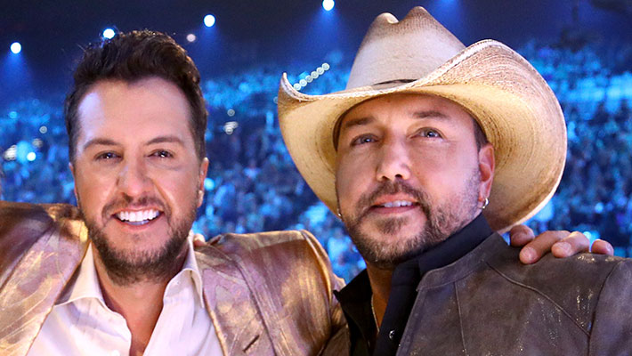 Luke Bryan and Jason Aldean at the 2019 CMA Awards