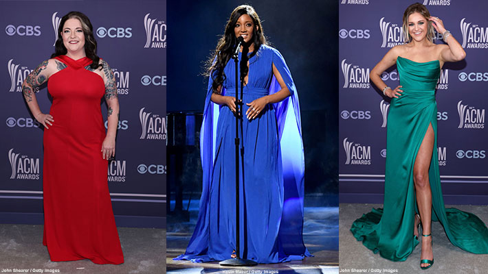 Ashley McBryde, Mickey Guyton & Kelsea Ballerini at the 2021 ACM Awards