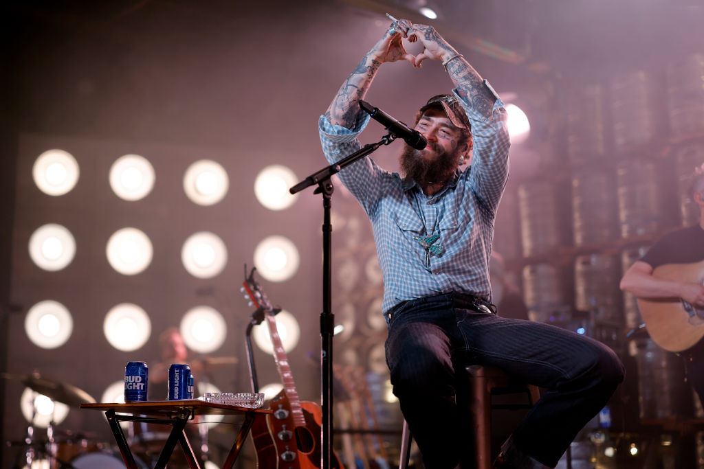 9x RIAA diamond-certified, GRAMMY® Award-nominated phenomenon Post Malone rocks out at Nashville's Marathon Music Works on Tuesday night as part of Bud Light's 'A Night in Nashville'
